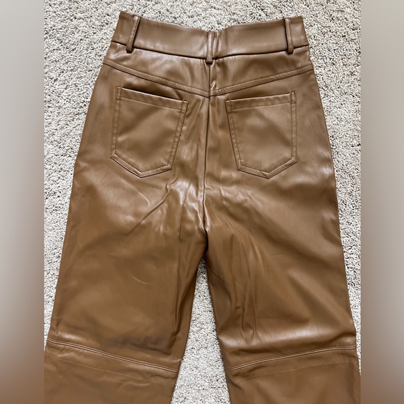SHEIN PETITE XXS Brown Faux Leather Pants - Picture 9 of 16